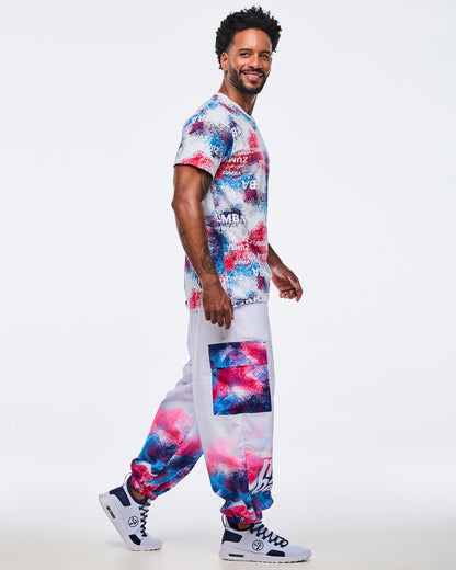 Apres Zumba Unisex Crew Neck Tee - Blue/White