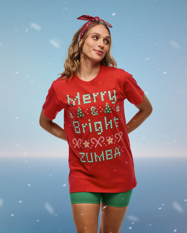 Zumba Holiday Unisex Crew Neck Tee - Red