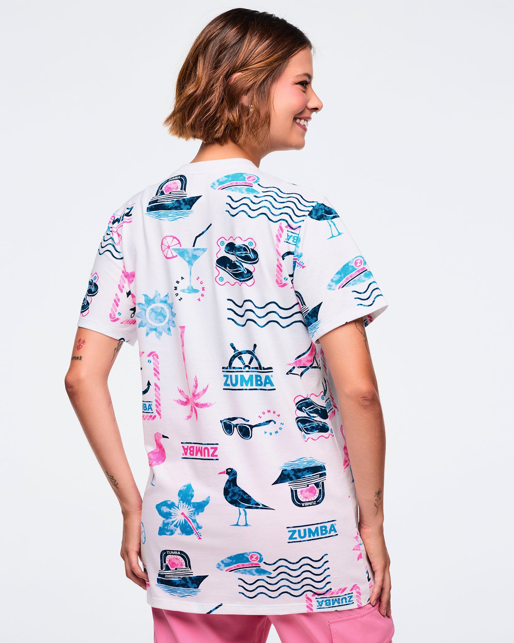 Zumba Cruise Unisex Tee - White/Blue – Zumba Wear | STRONG iD