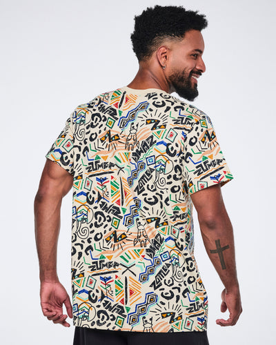 Wildbeat Unisex Crew Neck Tee - Tan/Black