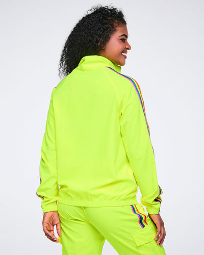 Pride Mock Neck Woven Jacket