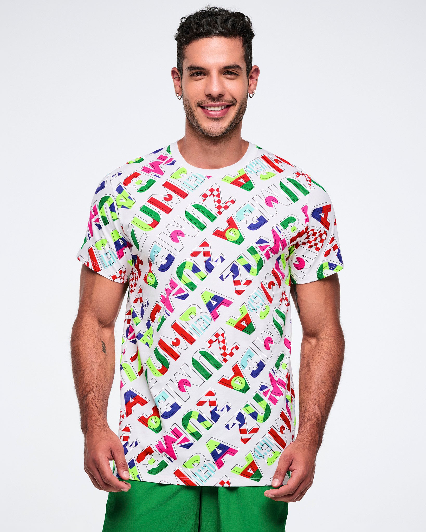 Salsation Round Neck T−Shirt ！ Worldwide Unisex Crew Neck Tee - White/Red – Zumba Wear | STRONG iD