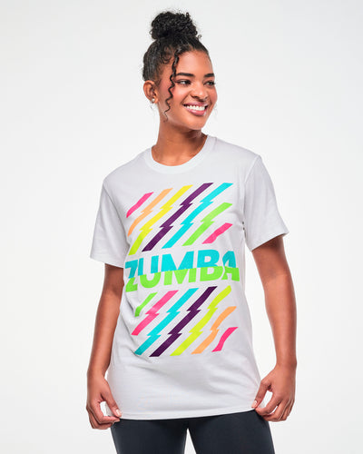 Electric Feel Unisex Crew Neck Tee - White