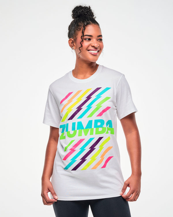 Electric Feel Unisex Crew Neck Tee - White