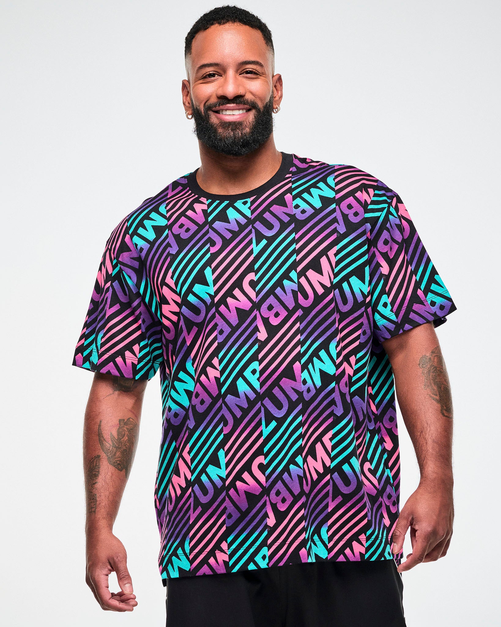 Electric Feel Unisex Oversized Top - Blue/Pink – Zumba Wear