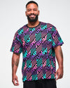 Electric Feel Unisex Oversized Top - Blue/Pink