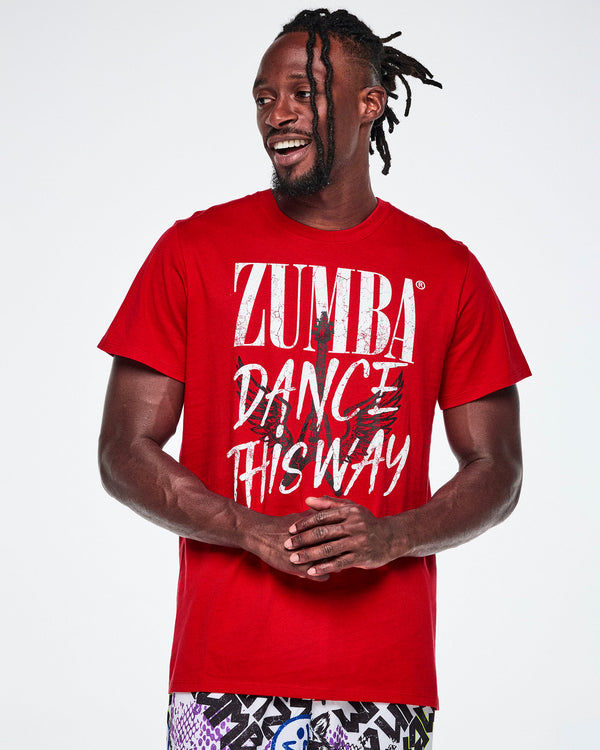 Rock 'n' Roll Unisex Crew Neck Tee - Red