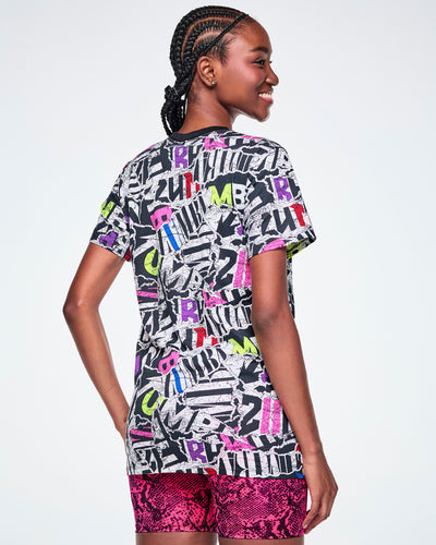 Rock 'n' Roll Unisex Crew Neck Tee - Black/White