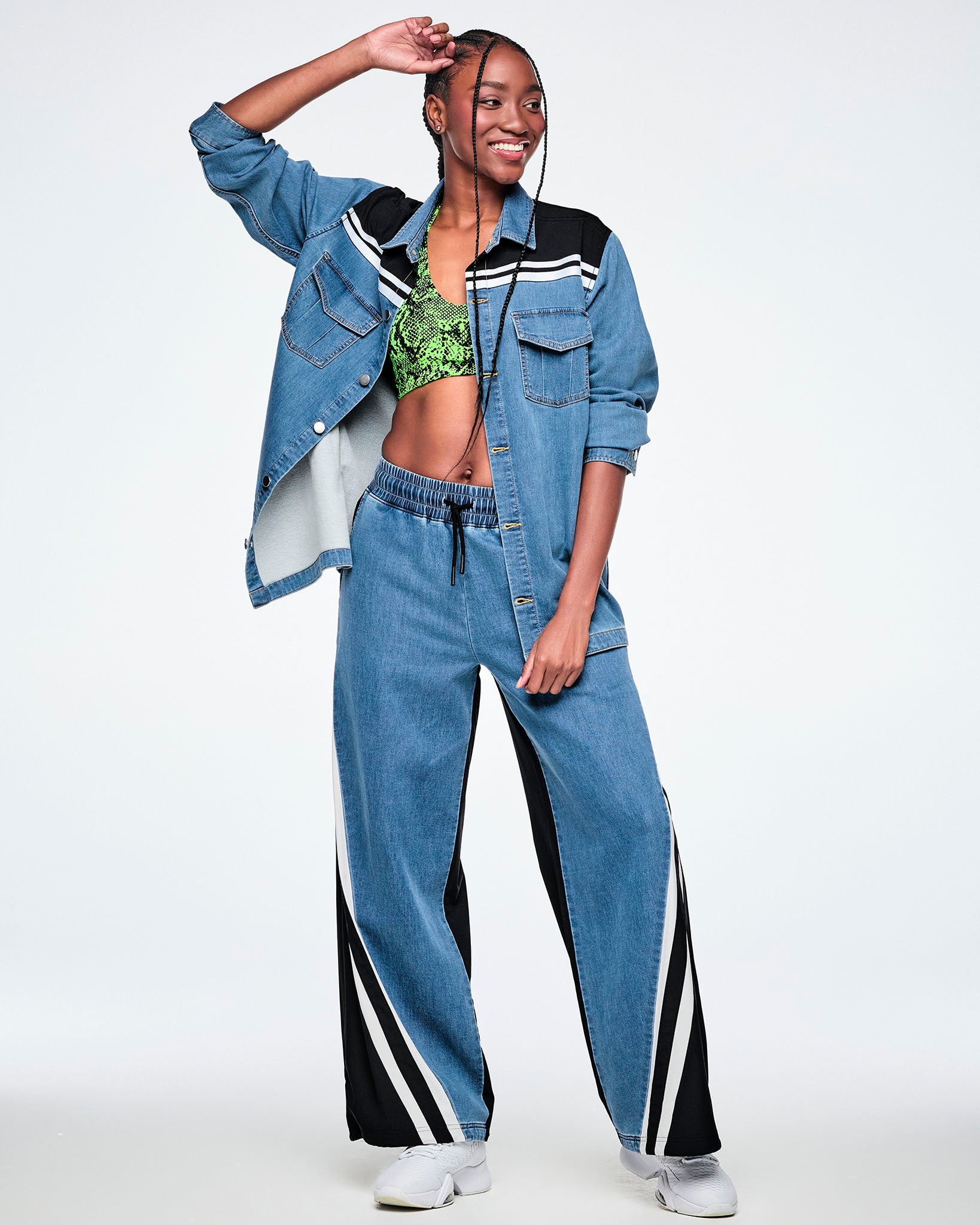 Dale-Z Combo Denim Shacket – Zumba Wear | STRONG iD
