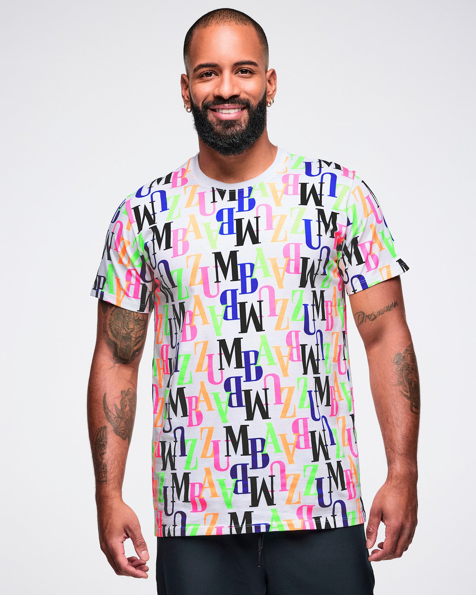 Dale-Z Unisex Crew Neck Tee - White/Multi – Zumba Wear | STRONG iD