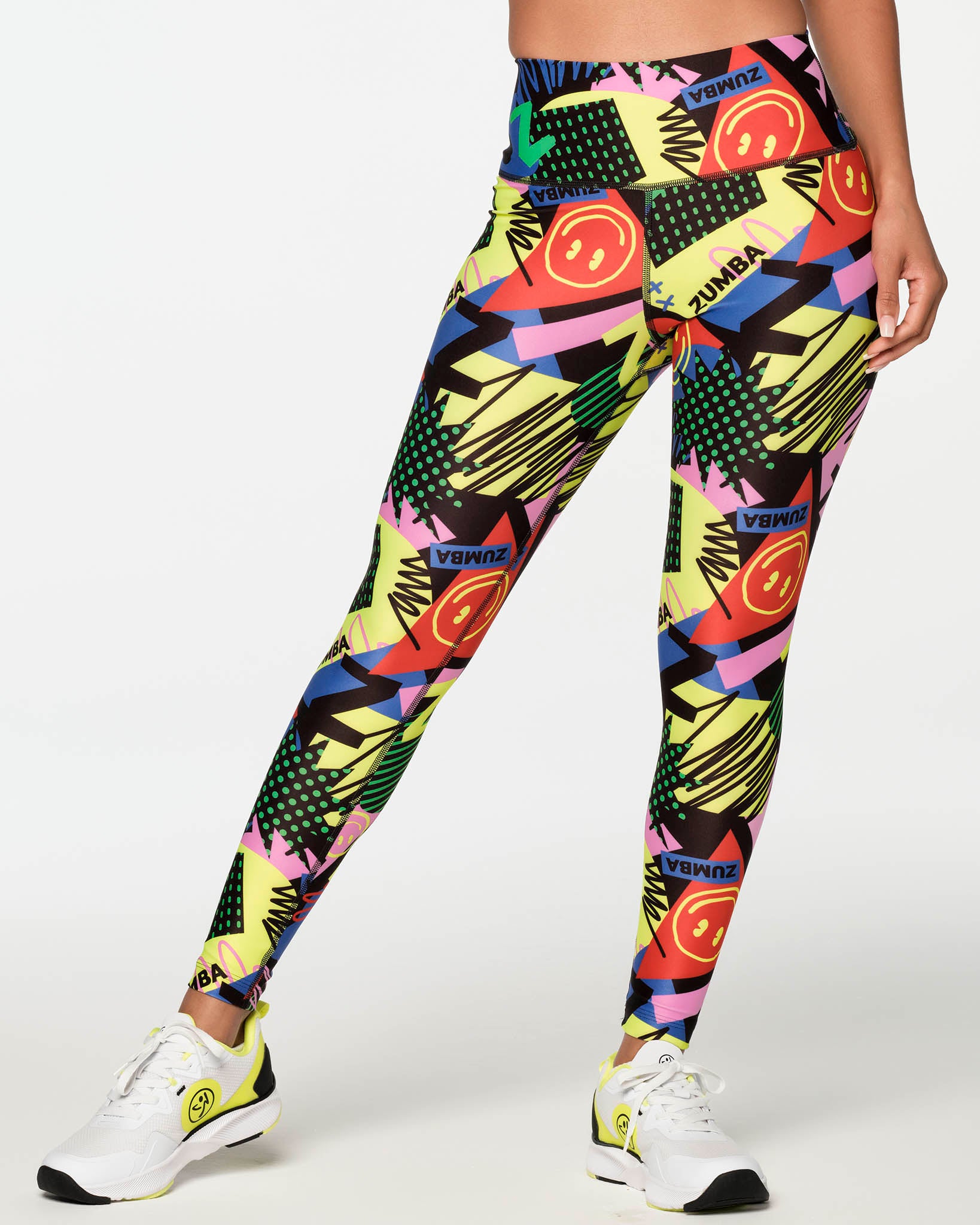 Zumba Happy And Fun High Waisted Ankle Leggings